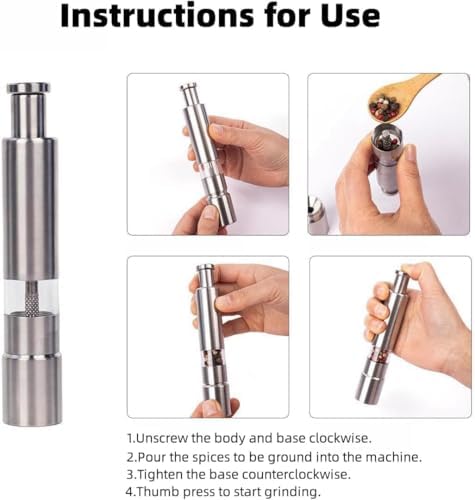 Stainless Steel Salt and Pepper Grinder Set