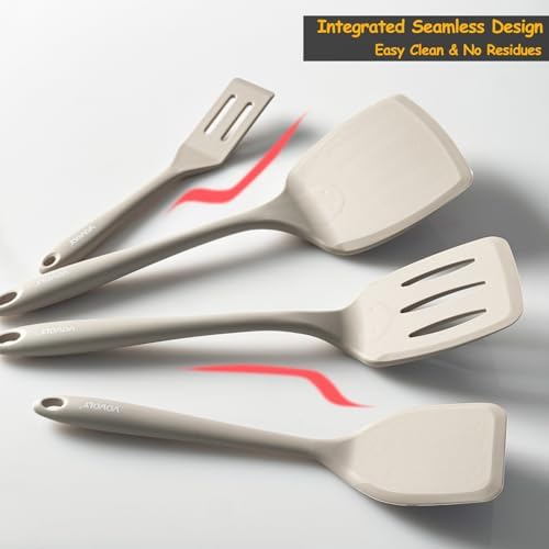 Silicone Spatula Set, 600°F Heat Resistant Kitchen Utensils, 4-Pcs