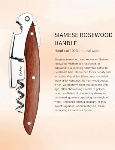 Wine Key - CORKAS Prestige Waiter Corkscrew with Rosewood Handle