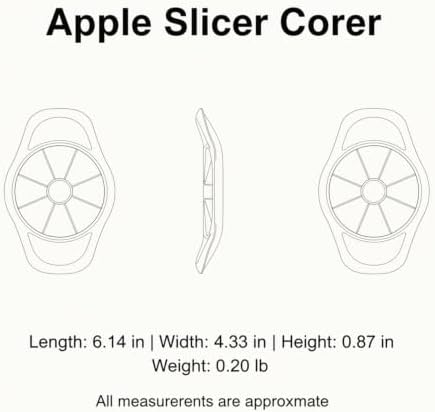 1 Pack Apple Slicer Corer, Stainless Steel Fruit Divider for Uniform