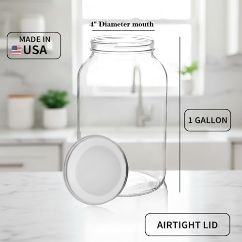 kitchentoolz 1 Gallon Glass Jar with Lid