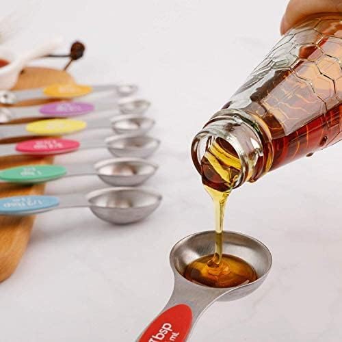 Magnetic Measuring Spoons Set Stainless Steel Dual Sided Measuring