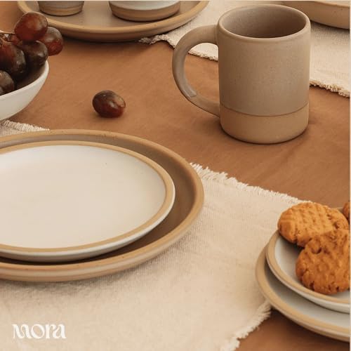 MORA Small Plates Set of 4, 6.5 inch Ceramic Pottery Dessert Plates