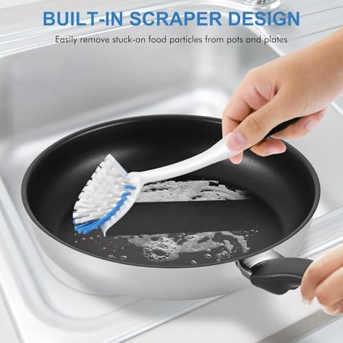 SetSail Dish Brush with Handle, 2 Pack Stiff Bristles Dish Scrubber