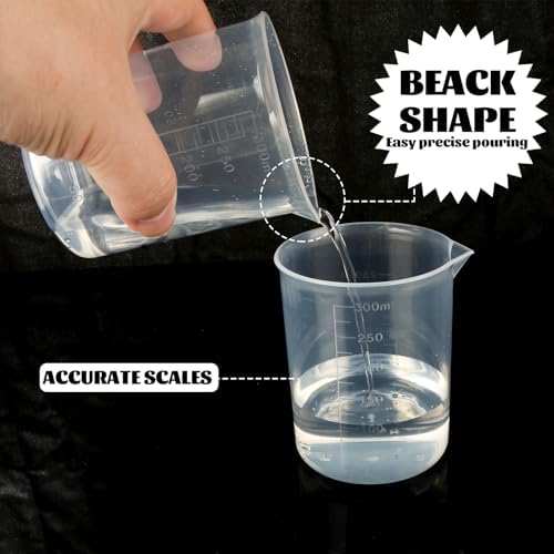 30 Pack Plastic Beakers 300 ml Graduations Plastic Graduated Measuring