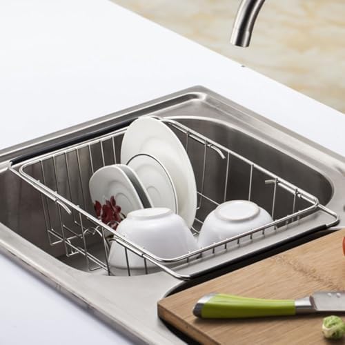 Stainless Steel Sink Colander Basket, Multi Use over Sink Drying Rack