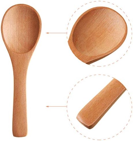 Boao 30 Pcs Mini Wooden Spoons, Small Wood Spoon for Jars, Several