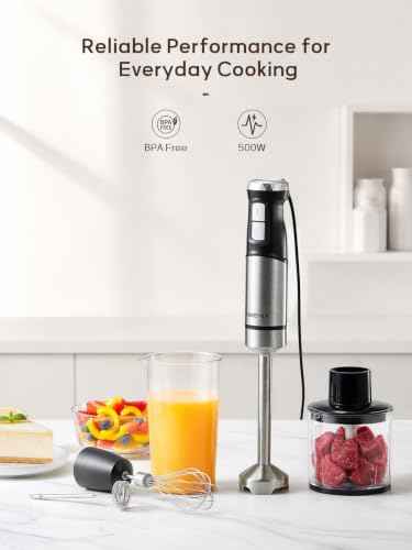 Reemix Immersion Blender Handheld, 5-in-1 Electric Hand Blender Set