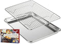 KITCHENATICS Small Baking Pan with Wire Rack Even Heat Cooking Combo