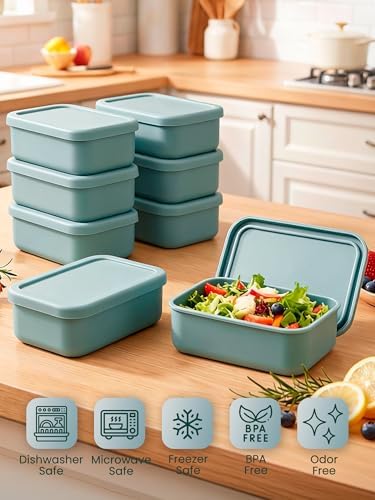 8 Pcs 2 Cup Silicone Freezer Trays With Lid, 16 oz, Slate Gray