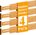 Bamboo Drawer Dividers, 12-21 Inch Kitchen Adjustable Drawer