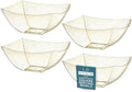 4 Pack Disposable Gold Plastic Serving Bowls Square Party Candy Use