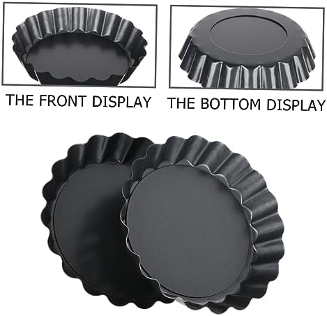 SHOWERORO 6 Piece round Carbon Steel Pie Tart Pan with Removable