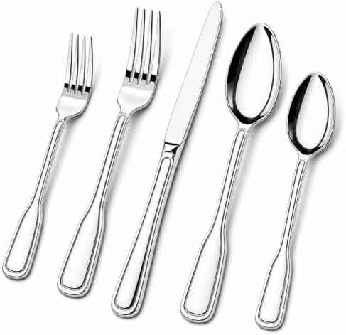 Silverware Set for 8, 40 Piece Utensils Stainless Steel Flatware Set
