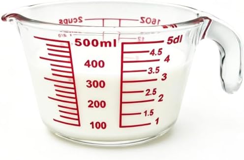 16 Oz Glass Measuring Cup, Clear Borosilicate Glass Measuring Cup