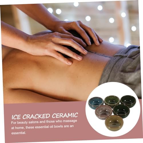 6 Piece Thai Style Ceramic Spa Essential Oil Mixing Bowls