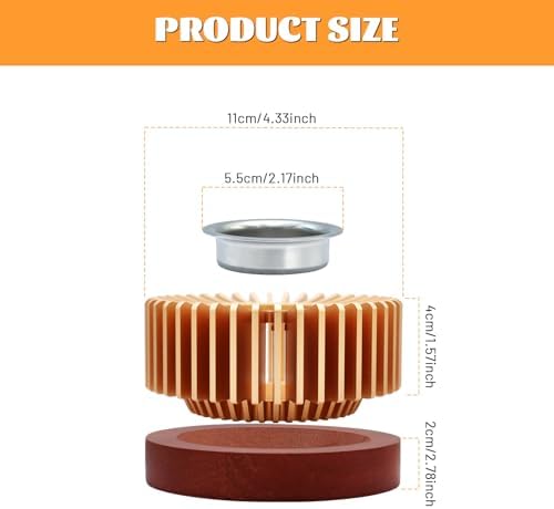 Inmorven Teapot Warmer, Aluminum Tea Warmer with Wooden Base, Candle