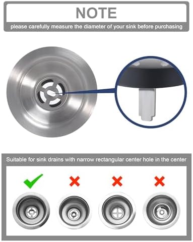 KONE 2PCS Kitchen Sink Basket Strainer Replacement for 3-1/2 Inch