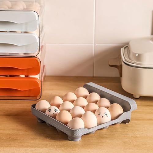 Egg Box Organizer with 32 Slots, Plastic Double Layer