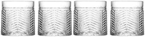 Set of 4 Double Old Fashioned Whiskey Glasses 13.86 oz, Heavy Base