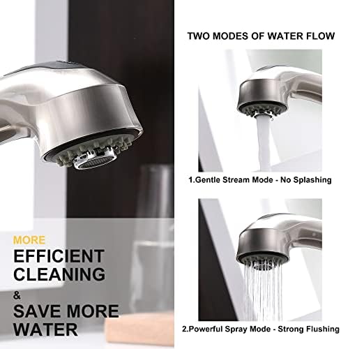 Brushed Nickel Kitchen Faucet with Pull Out Sprayer