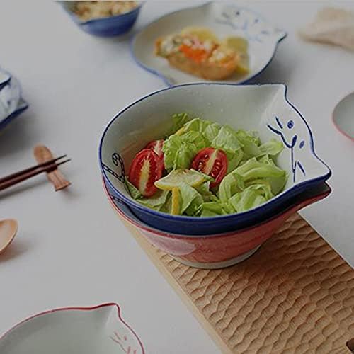 Salad Bowl Ceramic Salad Bowl 4 Pieces Set 24 Oz Can Overlap Creative