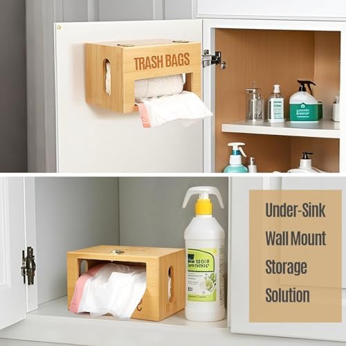 Libreshine Bamboo Trash Bag Dispenser Holder for Costco & Sam's Club