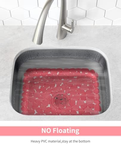 Bligli Pebble Sink Mat, PVC, 15.7 x 11.8 inch