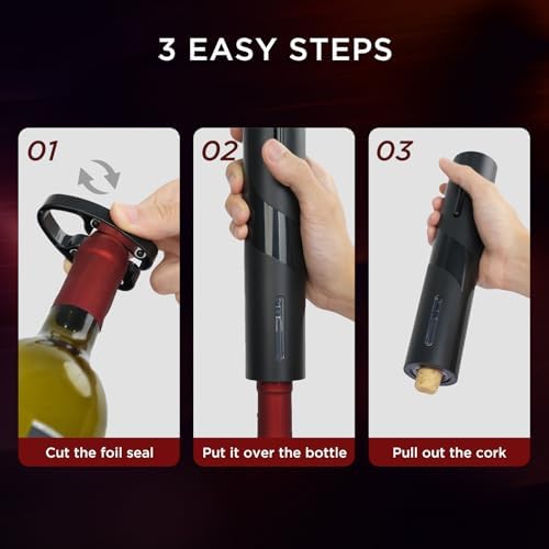 BABONIR Electric Wine Opener, Cordless Battery Powered, 5-1 Gift Set