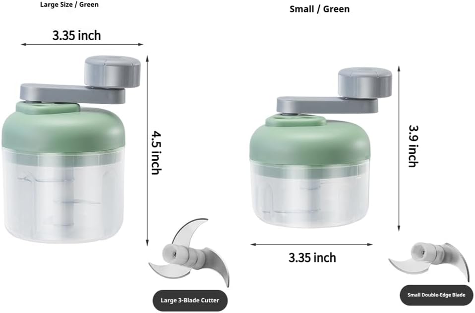 3-Speed Manual Food Chopper-Hand Crank Vegetable Chopper & Garlic