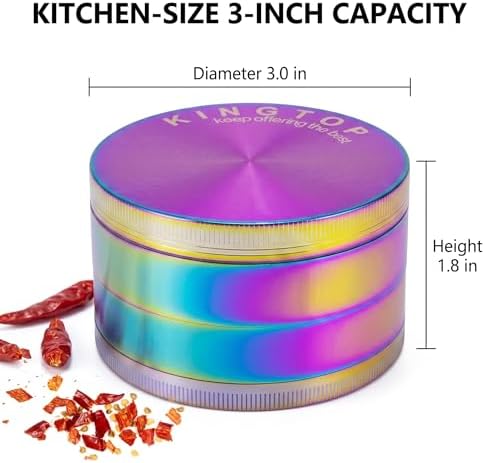 KINGTOP 3-Inch Zinc Alloy Grinder, Colorful