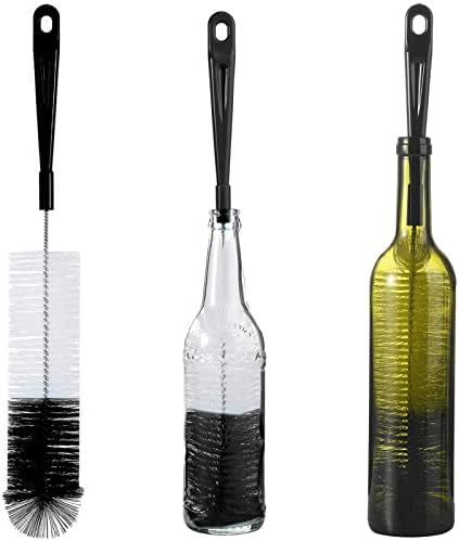 ALINK 3-Pack Long Black Bottle Cleaning Brush for Narrow Neck