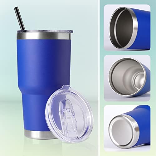 DOMICARE 30 oz Tumbler with Lid and Straw, Stainless Steel Tumblers