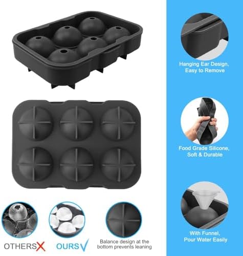 Silicone Round Ice Cube Mold, Round Ice Cube Trays for Freezer with