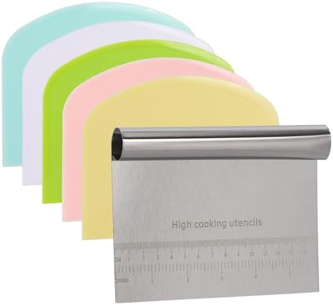 6 Pcs Dough Scraper Bench Scraper, Stainless Steel Scraper/Chopper &