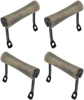 HEVSTIL 4Pk Brown Serving Tray Handles, Metal Side Fixing for Cutting
