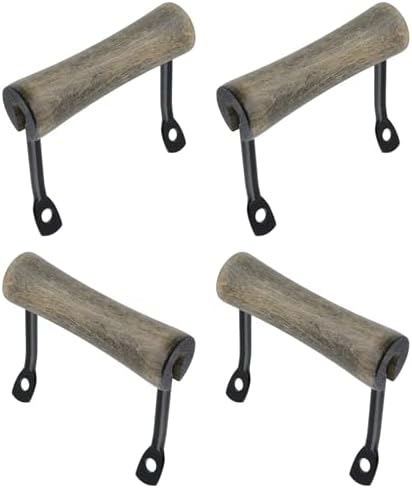 HEVSTIL 4Pk Brown Serving Tray Handles, Metal Side Fixing for Cutting