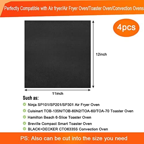 BYKITCHEN Reusable 11x12 Inch Air Fryer Oven Liners for Ninja SP151