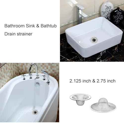 25PCS Bathroom Mesh Sink Drain Strainer, 2.75" & 2.125'' Stainless