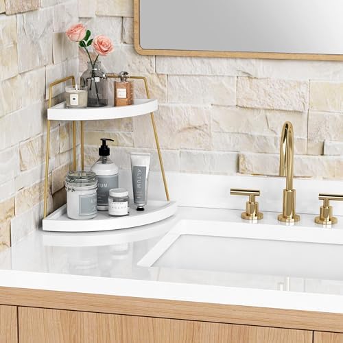 Forbena 2-Tier Corner Bathroom Counter Organizer