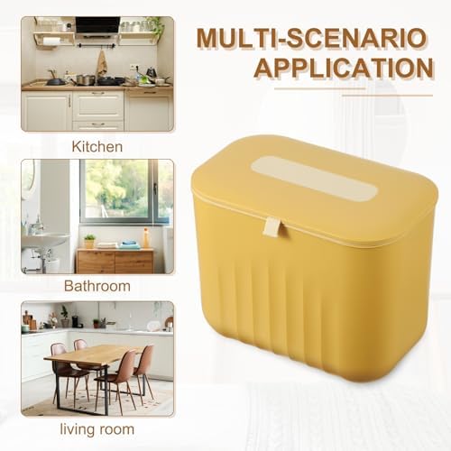 uxcell 7L Yellow Kitchen Compost Bin