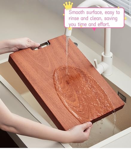 Ebony Wood Cutting Board with Handles, Double-Sided