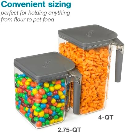 Polder Handle-It Canister, BPA-Free Plastic, Stackable Kitchen Storage