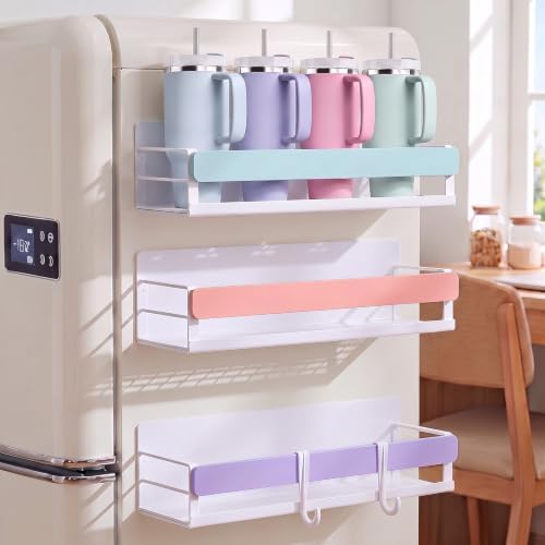 Patelai 3 Pack Magnetic Water Bottle Organizer for Refrigerator