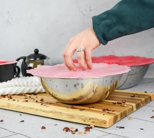 Charles Viancin Geranium Silicone Lid, 9 Inch, Light Pink