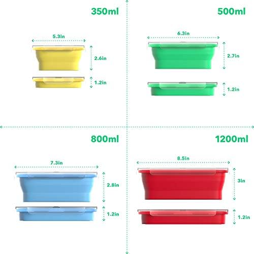 Vremi Silicone Food Storage Containers with BPA Free Airtight Plastic
