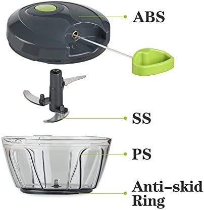 Cambom Manual Food Chopper Vegetable Cutter, Hand String Vegetable