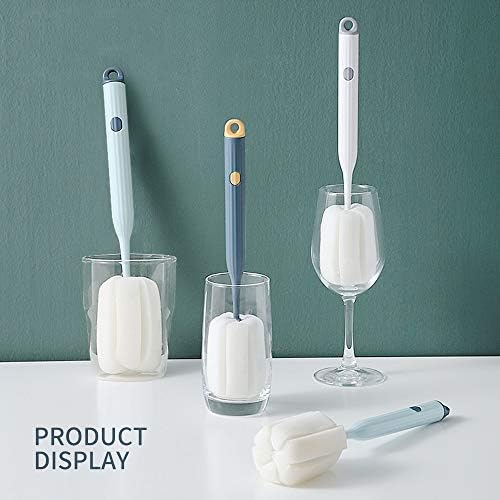 DI QIU REN 2Pcs White Soft Sponge Brushes Clean Bottles Cups &