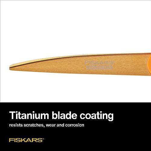 Fiskars 9" Titanium Shop Shears Heavy Duty Serrated Multipurpose