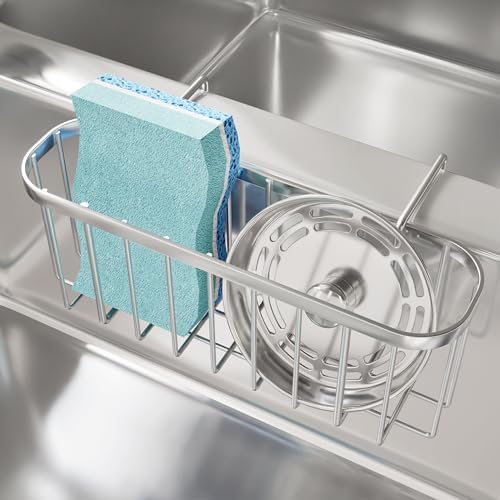 SWTYMIKI Sponge Holder for Kitchen Sink, Movable Kitchen Sink Caddy
